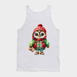 Knitted Christmas Owl Tank Top